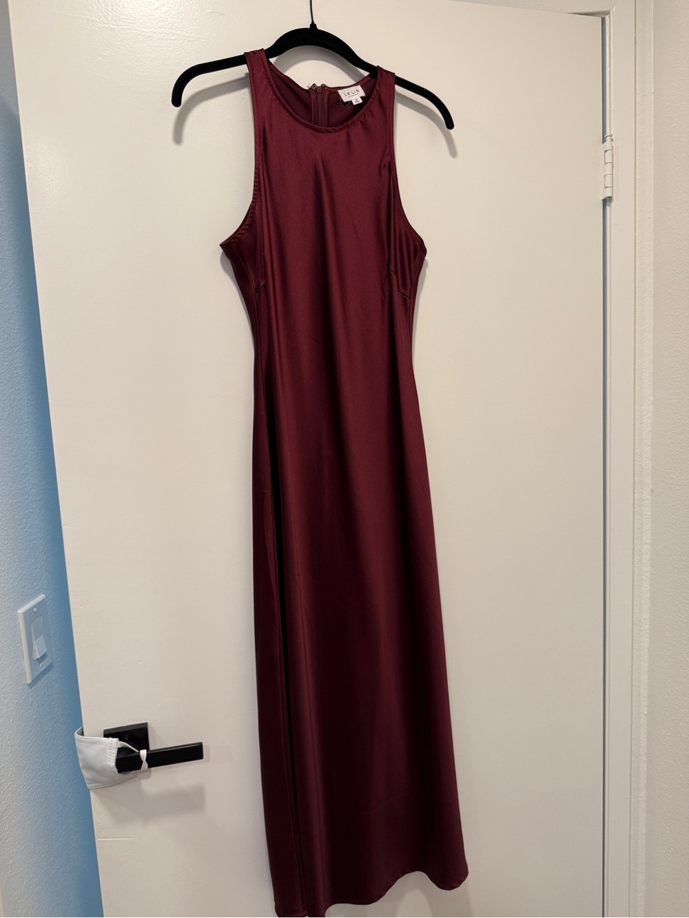 Satin Maroon Midi Dress